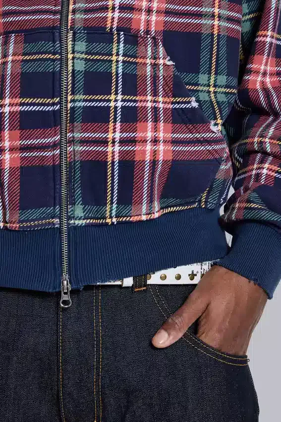 Sudadera con capucha y cremallera a cuadros «Adrenaline»