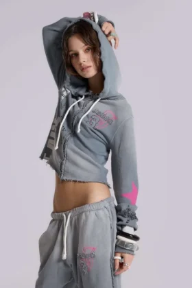Sudadera con capucha y cremallera «Cleo Graphic»