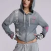Sudadera con capucha y cremallera «Cleo Graphic»