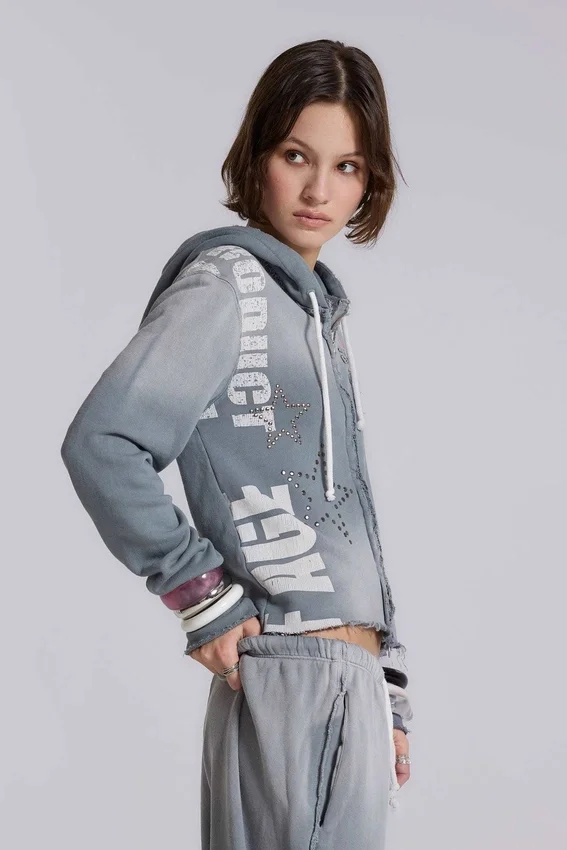 Sudadera con capucha y cremallera «Cleo Graphic»