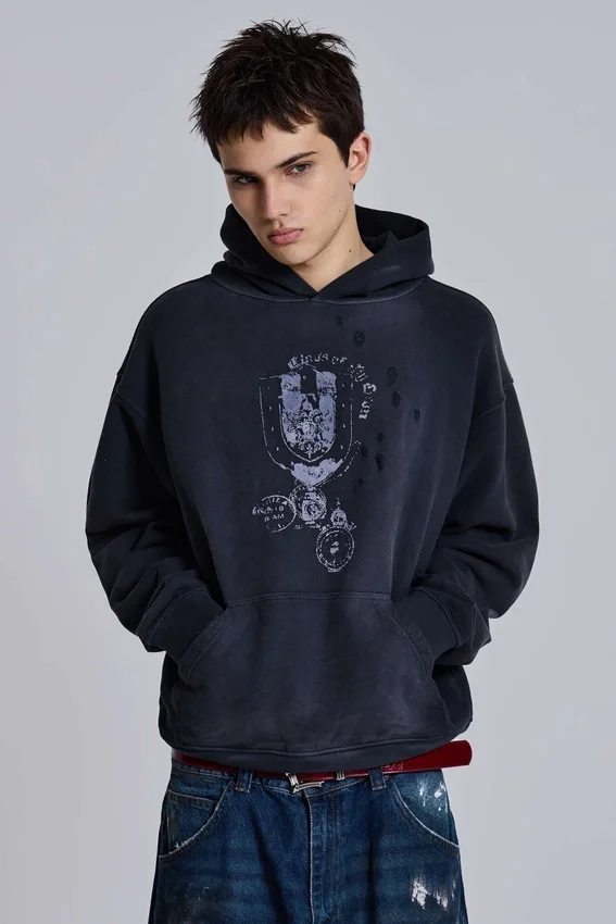 Sudadera con capucha y emblema