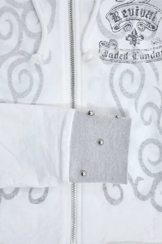 Sudadera con capucha y estampado gráfico con tachuelas de Rock Revival