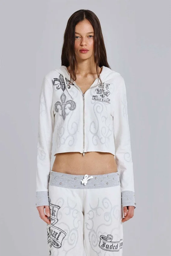 Sudadera con capucha y estampado gráfico con tachuelas de Rock Revival
