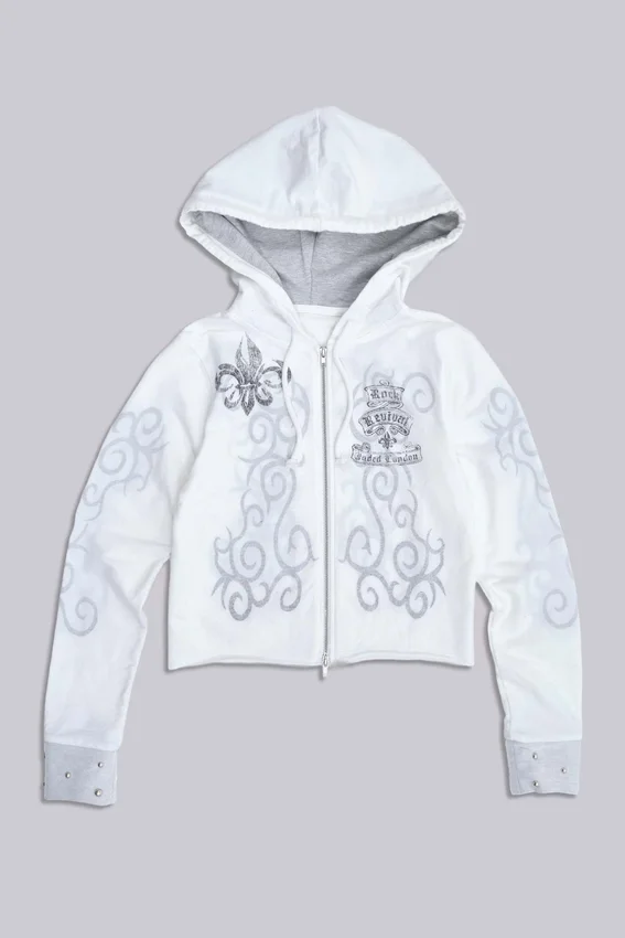 Sudadera con capucha y estampado gráfico con tachuelas de Rock Revival