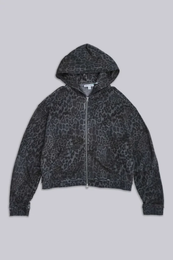 Sudadera Monster Hoodie de leopardo en gris carbón