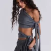 Top asimétrico Mena en gris