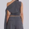 Top asimétrico Mena en gris