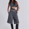 Top asimétrico Mena en gris