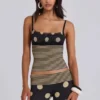 Top camisola fruncido Lola con rayas y lunares