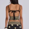 Top camisola fruncido Lola con rayas y lunares