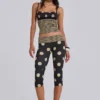 Top camisola fruncido Lola con rayas y lunares