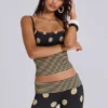 Top camisola fruncido Lola con rayas y lunares