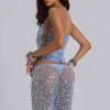 Pantalones de punto con lentejuelas Deva en color cielo