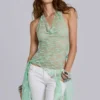Top de encaje multiuso Faye en color menta