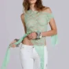 Top de encaje multiuso Faye en color menta