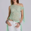 Top de encaje multiuso Faye en color menta