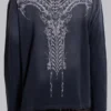 Top de manga larga azul marino opaco
