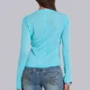 Top de manga larga «Turquoise Mist»