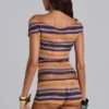 Minipantalones cortos Cata con rayas multicolores