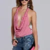 Top drapeado de jersey a rayas Tullia