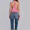 Top drapeado de jersey a rayas Tullia