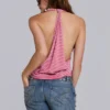 Top drapeado de jersey a rayas Tullia
