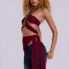 Top halter con abalorios Etta