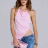 Top halter con espalda descubierta y botones a presión Rosaline