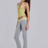 Top halter de encaje «Cassia» con cuello Henley