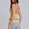 Pantalones bootcut de jersey con encaje Cassia