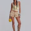 Top halter de ganchillo con abalorios Zelya