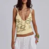 Top halter de ganchillo con abalorios Zelya