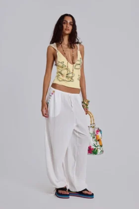 Top halter de ganchillo con abalorios Zelya