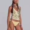 Top halter de ganchillo con abalorios Zelya