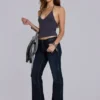 Top halter Kayla en color pizarra