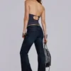 Top halter Kayla en color pizarra