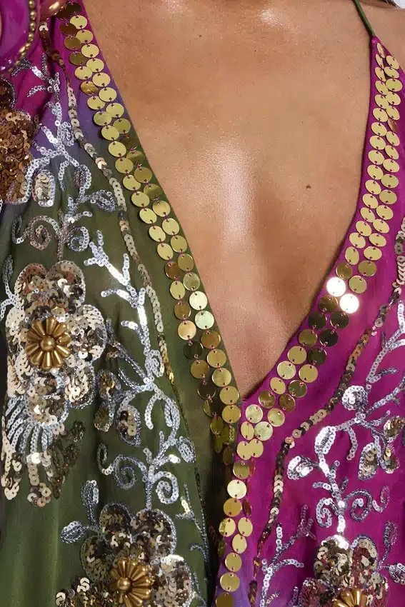 Top halter sin espalda con adornos «Vireya»