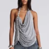 Top halter sin espalda con botones «Alisia»