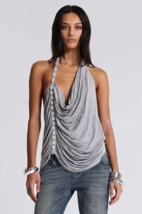 Top halter sin espalda con botones «Alisia»