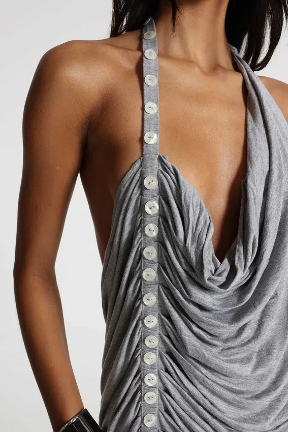 Top halter sin espalda con botones «Alisia»
