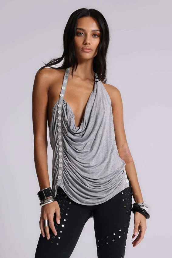 Top halter sin espalda con botones «Alisia»