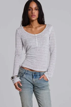 Top Henley «Stripe Mist»