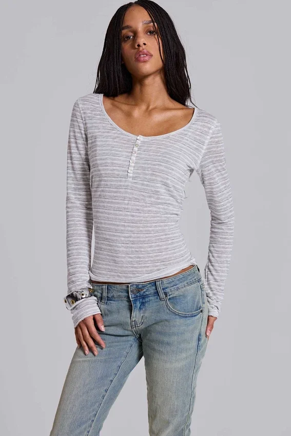 Top Henley «Stripe Mist»