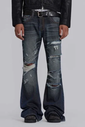 Vaqueros bootcut «Blue Drift» con cadena cruzada