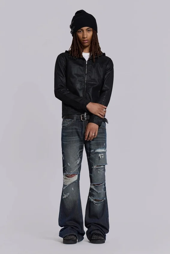 Vaqueros bootcut «Blue Drift» con cadena cruzada
