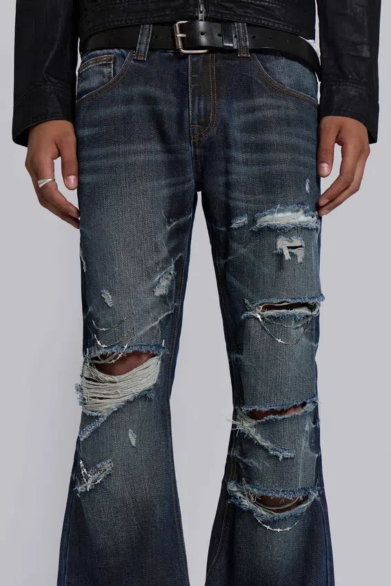 Vaqueros bootcut «Blue Drift» con cadena cruzada