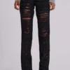 Vaqueros bootcut deshilachados Zain en negro