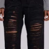 Vaqueros bootcut deshilachados Zain en negro