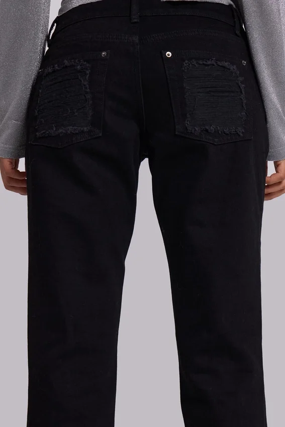 Vaqueros bootcut deshilachados Zain en negro