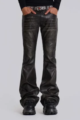 Vaqueros bootcut «PU Drift» negros desgastados